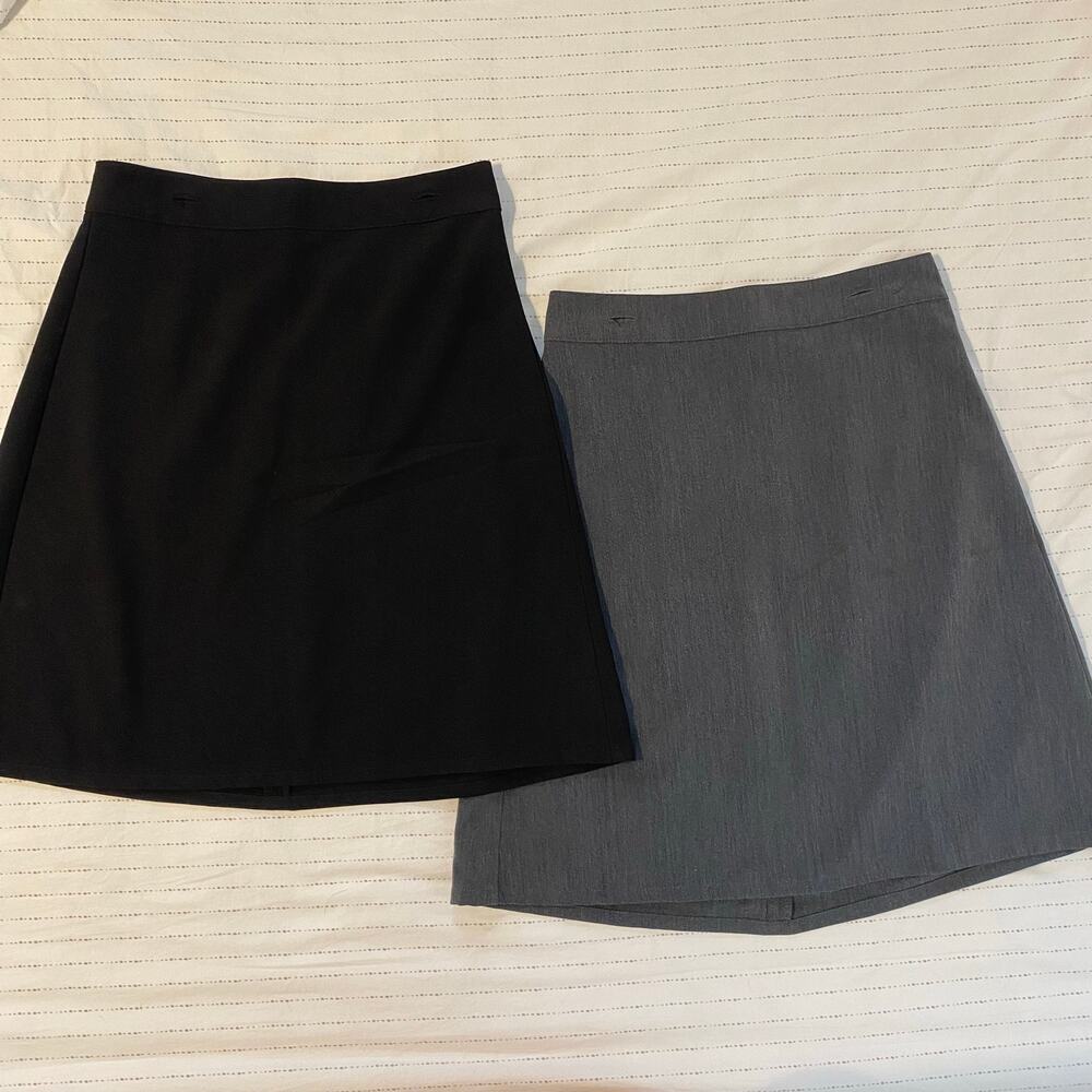 Bundle of Two Rock Steady Skirts Womens Size Large Grey Black Retro Pinup Punk